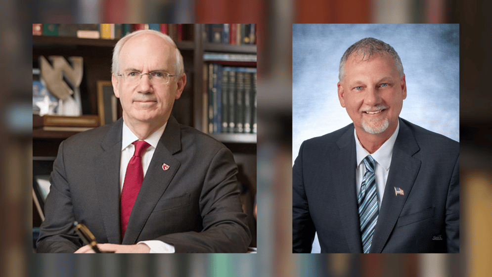 Jeffrey P. Gold, MD, chancellor, University of Nebraska Medical Center and Michael T. Hansen, FACHE, president/CEO of Columbus Community Hospital